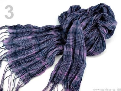 Šála 50x180cm káro imitace fáčoviny{% if variant.name %} – 3 šedofialová{% endif %}