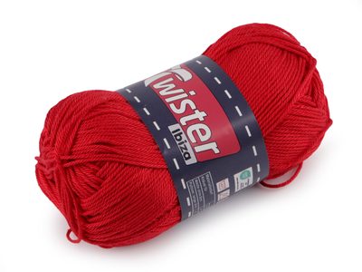 Bavlněná pletací příze Twister Ibiza 50 g - 7 (35) červená