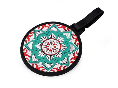 Jmenovka / visačka na kufr mandala{% if variant.name %} – 2 tyrkys{% endif %}