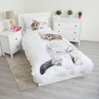 Povlečení Kitten white bavlněné 140/200, 70/90 – fotka 1