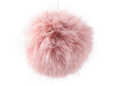Kožešinová bambule s poutkem Ø11 cm{% if variant.name %} – 2 pudrová{% endif %}