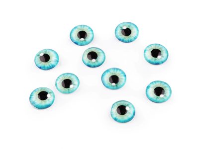 Skleněné oči k nalepení Ø10 a 12 mm 10 kusů{% if variant.name %} – 4 (10 mm) tyrkysová {% endif %}