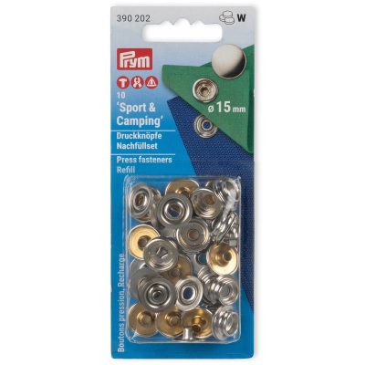 Knoflík stiskací SPORT & CAMPING 15 mm NIKL náhradní{% if product.brand.name %} – PRYM{% endif %}