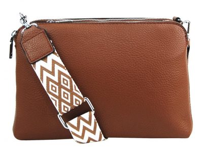 Hnědá crossbody dámská kabelka se třemi sekcemi Jessica{% if product.brand.name %} – Jessica Bags{% endif %}