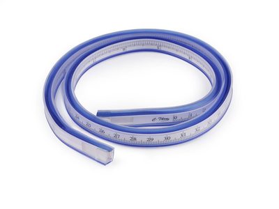Ohebné pravítko délka 50 cm - 2 (60 cm) modrá
