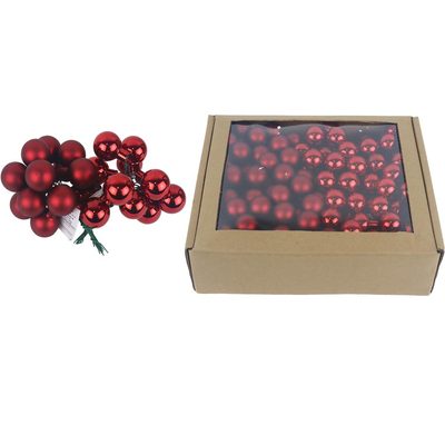 Skleněné baňky na drátku červené, pr. 2,5cm, S0571-34/BOX 144 ks - 2,5 cm{% if product.brand.name %} – {% endif %}