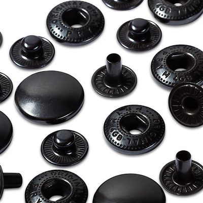 Knoflík stiskací ANORAK 15 mm ČERNÝ NIKL náhradní – fotka 2