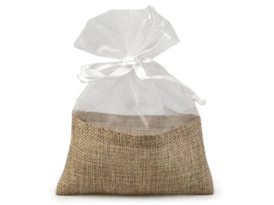 Dárkový pytlík kombinovaný 13x18 cm imitace juty{% if product.brand.name %} – Galanterka{% endif %}