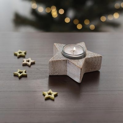 Dřevěný svícen - hvězda D3251 - 12 x 12 x 4 cm{% if product.brand.name %} – Morex{% endif %}