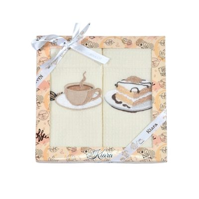 Dárková sada utěrek Kiara Šálek kávy a dezert 50x70 cm 2 ks{% if product.brand.name %} – Praktik{% endif %}