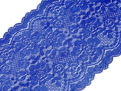 Elastická krajka / vsadka / běhoun šíře 18 cm METRÁŽ{% if variant.name %} – 5 modrá královská{% endif %}