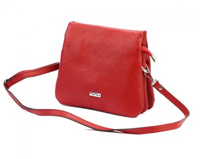 MiaMore Kožená crossbody dámská kabelka se třemi oddíly středně šedá – fotka 3