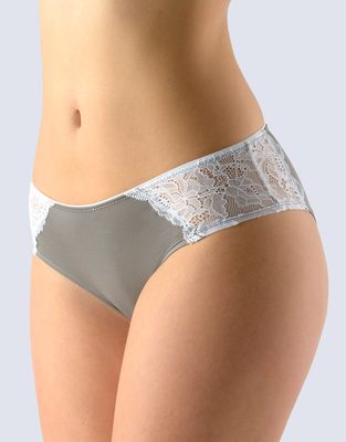 Dámské kalhotky francouzské s krajkou La Femme 2{% if variant.name %} – šedá bílá - 38/40{% endif %}