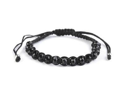 Náramek shamballa s broušenými korálky{% if variant.name %} – 6 černá{% endif %}