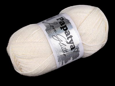 Pletací příze Papatya Love Glitter 100 g{% if variant.name %} – 2 (1200) krémová světlá AB{% endif %}
