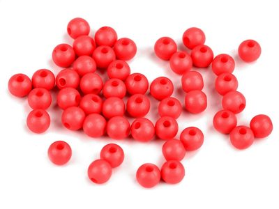 Plastové korálky Color Ø6 mm 100ks{% if variant.name %} – 4 červená sv.{% endif %}