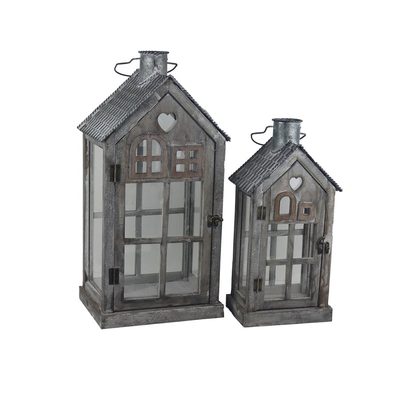 Sada 2 ks dřevěná lucerna, S/2 D7210 - výška 43 cm, 56 cm{% if product.brand.name %} – {% endif %}