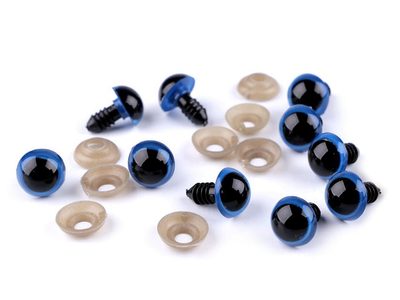 Oči s pojistkou Ø14 mm balení 10 kusů{% if variant.name %} – 2 modrá{% endif %}
