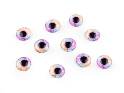 Skleněné oči k nalepení Ø10 a 12 mm 10 kusů{% if variant.name %} – 3 (10 mm) fialová sv.{% endif %}