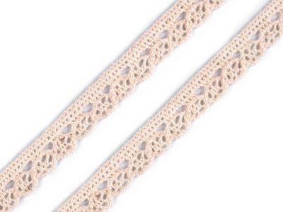 Bavlněná krajka paličkovaná šíře 10 mm návin 22 metrů{% if variant.name %} – 2 (10 mm) režná světlá{% endif %}