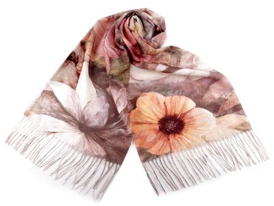 Letní šátek / šála s třásněmi květy 70x180 cm{% if product.brand.name %} – Stoklasa{% endif %}