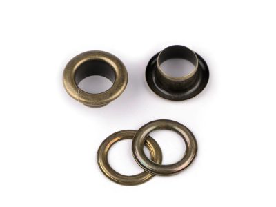 Průchodky s podložkou vnitřní Ø10 mm / vnější Ø17 mm 20 párů{% if variant.name %} – staromosaz{% endif %}