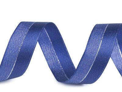 Stuha s lurexem šíře 25 mm návin 20 metrů{% if variant.name %} – 411 modrá safírová{% endif %}