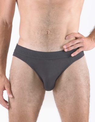 GINA pánské slipy s úzkým bokem, úzký bok, šité, jednobarevné Eco Bamboo 70070P{% if variant.name %} – tm. šedá - 50/52{% endif %}