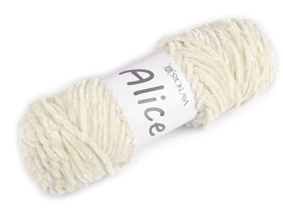 Pletací žinylková příze Alice 100 g{% if variant.name %} – 2 (2) krémová nejsvět.{% endif %}