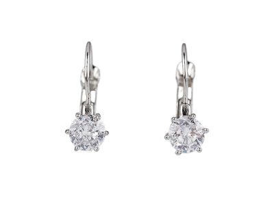 Náušnice z nerezové oceli s broušeným kamínkem{% if variant.name %} – 2 (Ø6 mm) stříbrná crystal{% endif %}