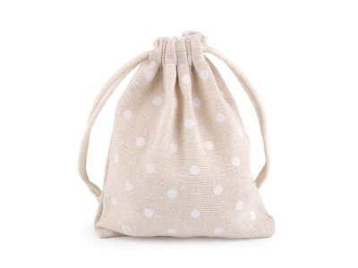 Lněný pytlík s puntíky 10x13 cm{% if variant.name %} – 4 režná světlá{% endif %}