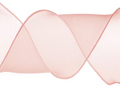 Organzová stuha s perleťovým leskem šíře 80 mm návin 13,5m{% if variant.name %} – 2 pudrová - perleť{% endif %}