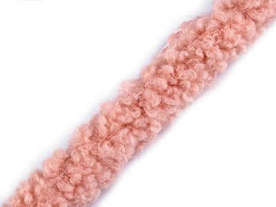 Všívací lemovka / lampas imitace beránka šíře 3,5 cm{% if variant.name %} – 3 pudrová{% endif %}