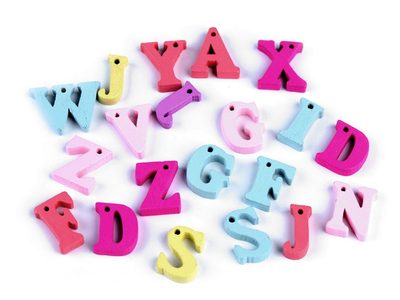 Dřevěná písmena abecedy, čísla 20 ks{% if variant.name %} – mix č. 2{% endif %}