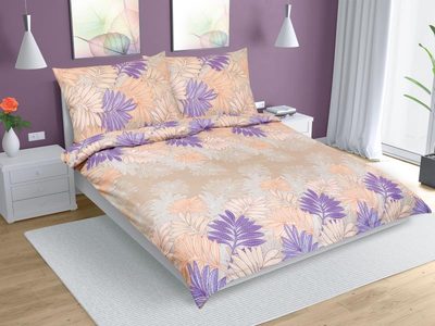 Bavlněné povlečení na dvoudeku Oranžová,Fialová 90/721{% if variant.name %} – 180x220 cm, 2ks 70x90 cm{% endif %}