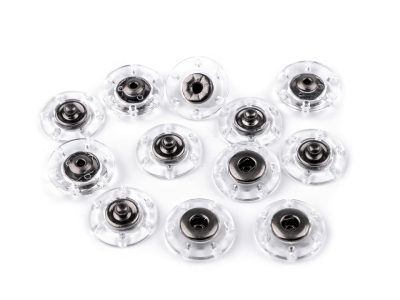 Designové patentky / druky Ø 18; 20; 25 mm 6 párů{% if variant.name %} – 4 (18 mm) transparent - černý nikl{% endif %}
