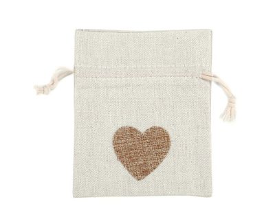 Bavlněný pytlík srdce 11x13 cm{% if product.brand.name %} – Galanterka{% endif %}