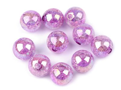 Plastové korálky s AB efektem Ø17 mm  10 ks{% if variant.name %} – 4 fialová světlá{% endif %}