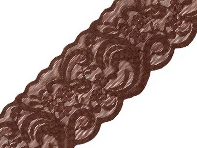 Elastická krajka šíře 90 mm METRÁŽ{% if variant.name %} – 5 hnědá{% endif %}