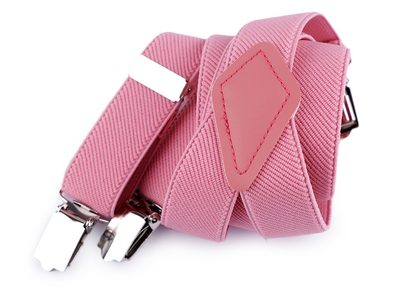 Dětské šle jednobarevné šíře 2,5 cm délka 80 cm tkané typ Y{% if variant.name %} – 6 růžová sv.{% endif %}