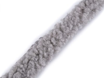 Všívací lemovka / lampas imitace beránka šíře 3,5 cm{% if variant.name %} – 4 šedá světlá{% endif %}