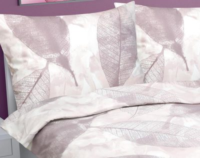 Povlečení bavlna 200x220, 2ks 70x90 cm béžový list – fotka 1