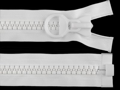 Kostěný zip extra velký NO 20 délka 50 cm, 55 cm - 3 (50 cm) bílá