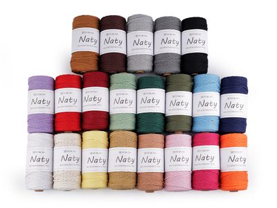 Bavlněná pletací příze macrame Naty Ø3 mm rozčesávací{% if product.brand.name %} – Stoklasa{% endif %}