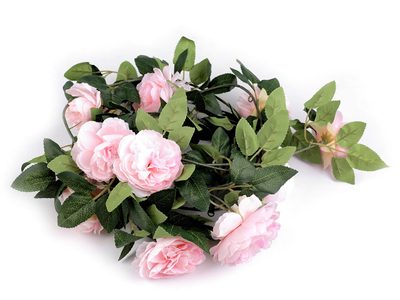 Umělá květinová girlanda popínavá růže{% if variant.name %} – 3 růžová sv.{% endif %}