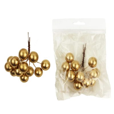 Kulaté dekorace bobule zlaté X0530{% if product.brand.name %} – Morex{% endif %}