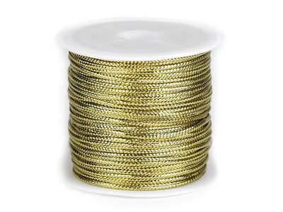Plochá šňůrka s lurexem šíře 1,1 mm návin 30 metrů{% if variant.name %} – 2 zlatá sv.{% endif %}