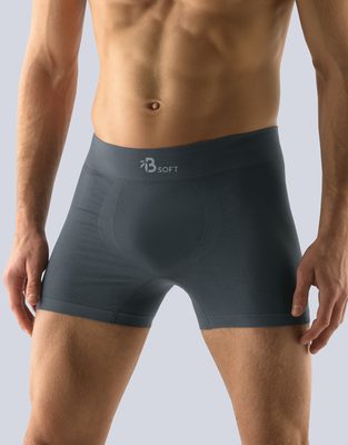 Pánské boxerky s delší nohavičkou Bamboo Soft{% if variant.name %} – tm. šedá - M/L{% endif %}