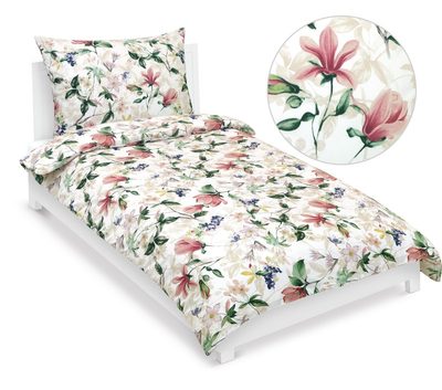 Povlečení bavlněné s hotelovou kapsou Růžová,Zelená 190/109{% if product.brand.name %} – Bellatex{% endif %}