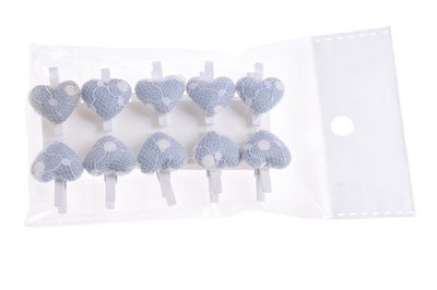 Kolíček srdíčko krajka (10 ks) - modrá{% if product.brand.name %} – Canea{% endif %}